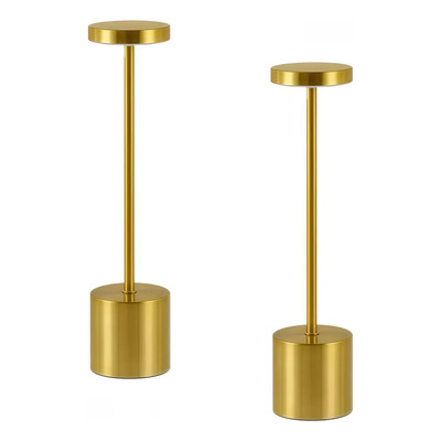 Pack X 2 Lampara Velador Tactil Dorado Cct Deco Luz Desing Dorado