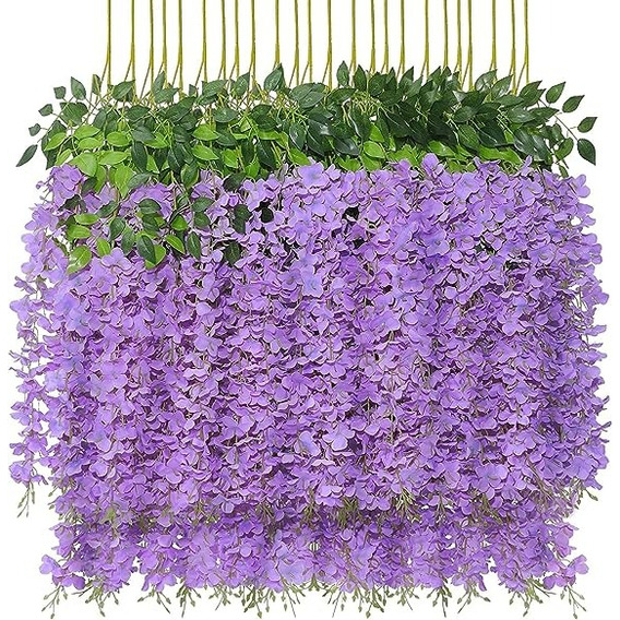 Pack De 12 Colgantes De Flores Artificiales Guirnaldasmorado