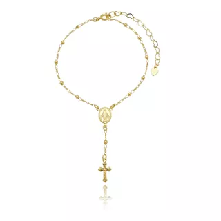 Pulseira Terço Nossa Senhora Aparecida Banhada A Ouro 18k