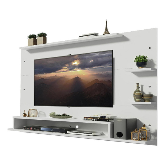 Panel de TV Alfa Madesa para dormitorio de hasta 60 pulgadas con nicho, color blanco