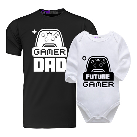 Pack Poleras Papá E Hijo Gamer Padre Player Body  Grafimax