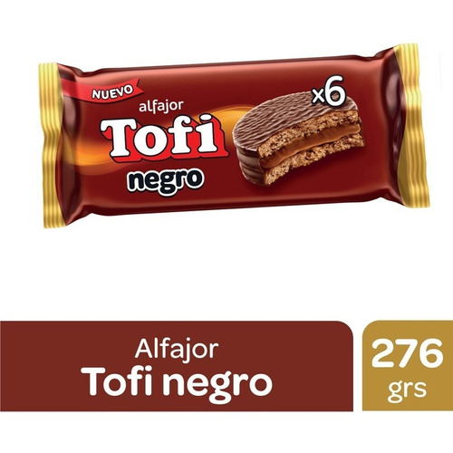 Alfajor Tofi Negro Agrupado 6 X 46 Gramos C/u 