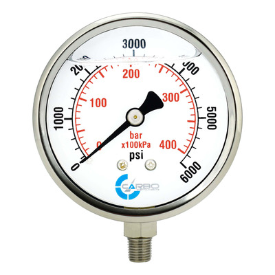 Carbo Instruments Manometro De 4 , Caja De Acero Inoxidable,