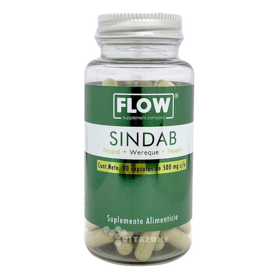 Flow Herbal Nopal Wereke Neem 90 Capsulas Sindab Sin sabor