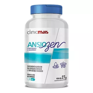 Ansiozen L-triptofano E Magnésio 450mg 60cáps. Clinicmais