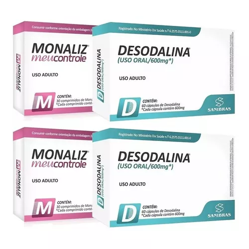 Desodalina 600mg C/ 60 Cápsulas + Monaliz 30 Comp Sanibrás