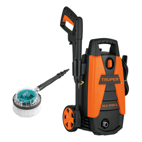 Hidrolavadora 1500 Psi Truper + Cepillo Giratorio Total Color Naranja