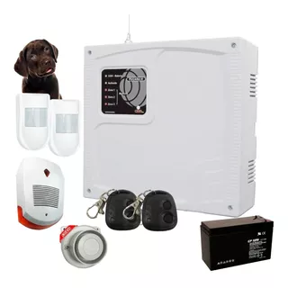 Kit Alarma Casa+ 2 Sensor Pet+ Control+ Sirenas+ Batería