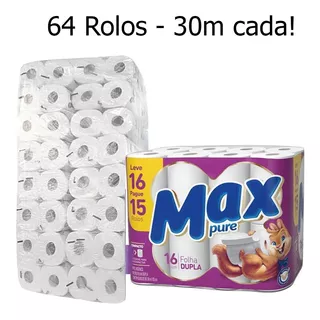 Papel Higienico Macio Folha Dupla Fardo Com 64 Rolos