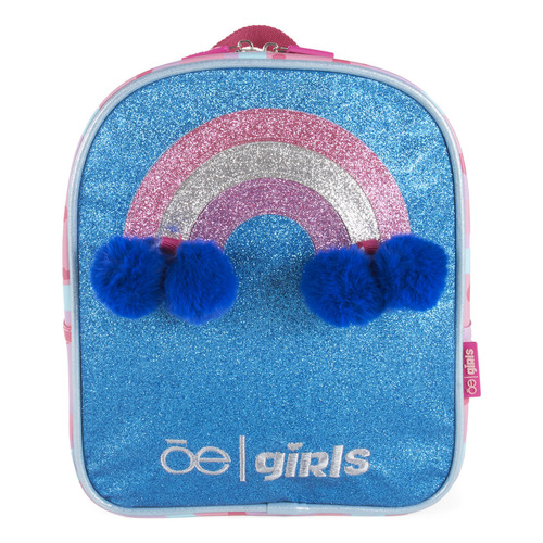 Mochila Chica Cloe Girls Arcoíris Para Niña Look En Gliter Color Azul