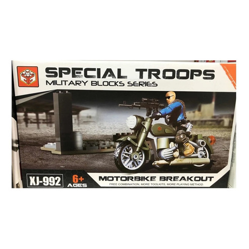Juego Armar Con Bloques Military Troops Motorbike Breakout Cantidad De Piezas 88
