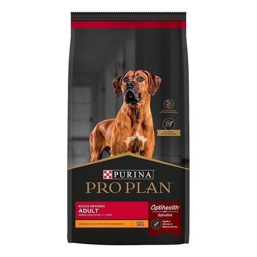 Alimento Pro Plan OptiHealth Pro Plan para perro adulto de raza grande sabor pollo y arroz en bolsa de 18kg