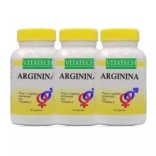 Arginina 3 Frascos X 60 Capsulas Energia Vitalidad Kff+