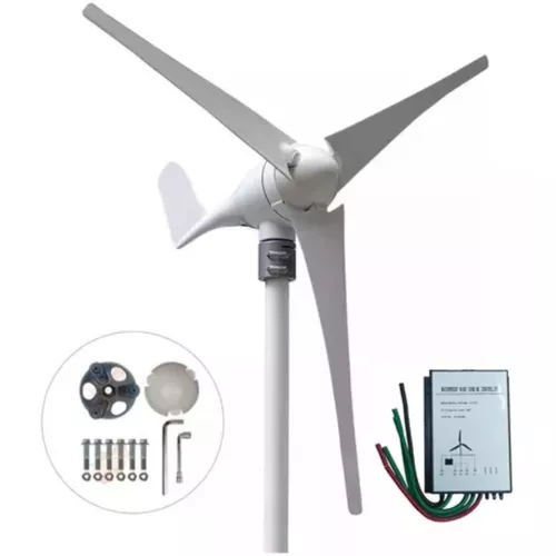 Generador de turbina eólica, 1600W 5 palas pequeña turbina de viento para  equipos de energía industrial (24V-azul), dínamo