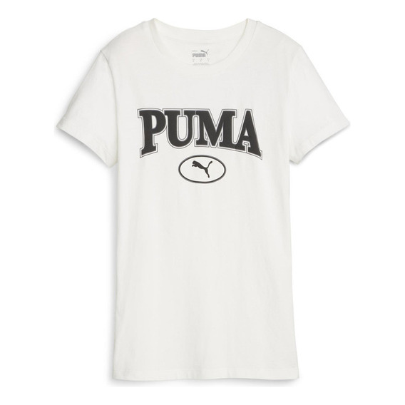 Polera Algodon Puma Squad Graphic Tee Blanco Mujer