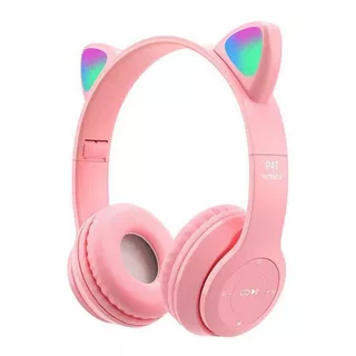  Headphone Gatinho Bluetooth Fm Cartão Sd Com Led Cat