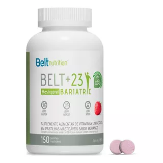 Multivitamínico Belt +23 Bariatric 150 Pastilhas Mastigáveis Sabor Morango