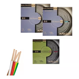 Combo Cable Unipolar Kalop 2.5mm X200mts Y 1.5mm X100mts