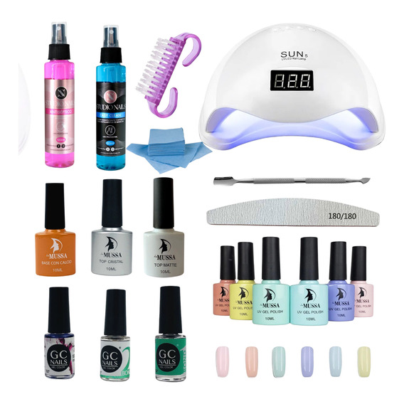 Kit De Gel Para Uñas Completo Con Lámpara Gelish Para Uñas