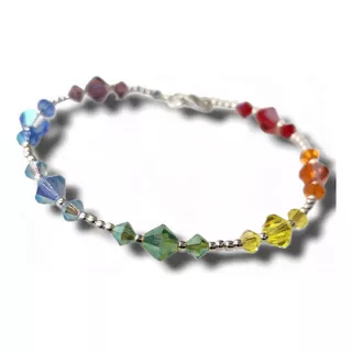 Pulsera Cristal Swarovski Elements 4 Y 6 Mm Color 7 Chakras 