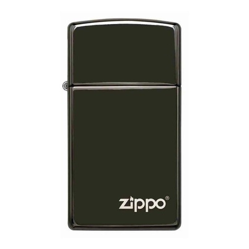 Encendedor Zippo Slim Black Ebony Logo Negro Zp28123zl