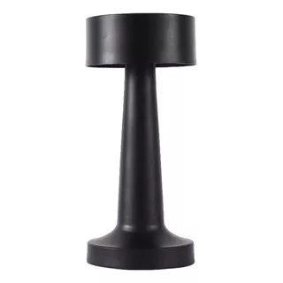 Lámpara Velador Led Recargable Usb Tácil Dimmer Metal Bar Color Negro