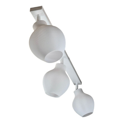 Aplique 3 Luces Tulip 3d Blanco Deco Moderno Apto Led Lmp