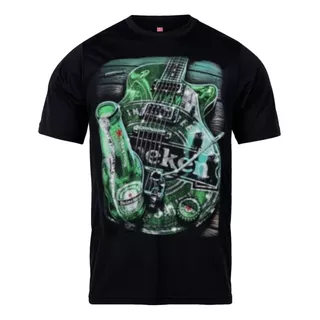 Yorkstone Remera Heineken Guitarra Verde Talles Especiales