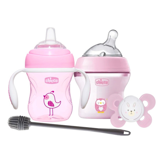 Set Bebe Recien Nacido Mamadera Cepillo Vaso Chupete Chicco