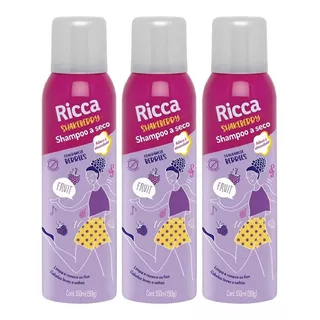  Kit 3 Shampoo A Seco Berries Shakeberry Ricca 150ml