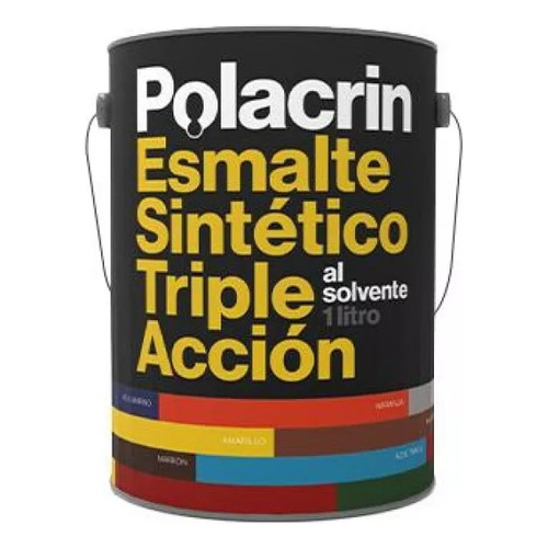 Esmalte Sintetico Polacrin Triple Accion 1lts - Umox Acabado Brillante Color Amarillo Vial