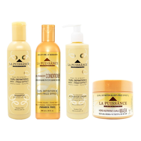 La Puissance Kit Shampoo Enjuague Máscara Crema Rulos 6c