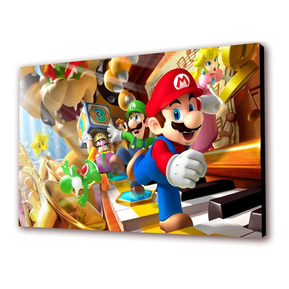 Cuadro 50x30cms Decorativo Mario Bros 1 + Envío Gratis