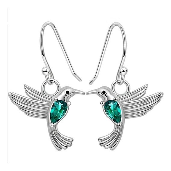 Aros Colibrí Pendientes Joya Mujer Regalo Juvenil -plata 925