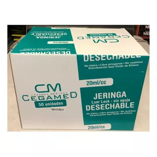 Jeringa 20cc Sin Aguja Luer Lock - Caja 50 Uni Capacidad En Volumen 20 Ml