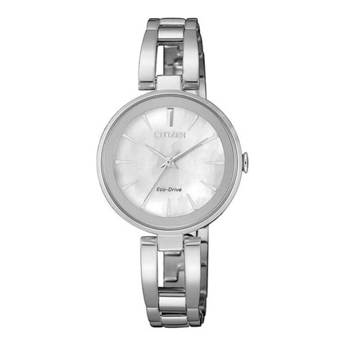 Reloj Citizen Ecodrive Analog Em063183d Mujer Color de la malla Plateado Color del bisel Plateado Color del fondo Blanco