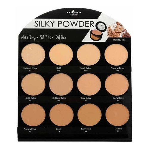 Base de maquillaje en polvo Italia Deluxe Silky Powder tono 10 toast - 10g