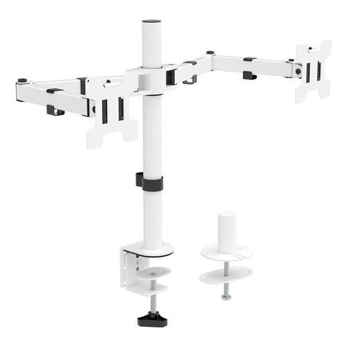 Soporte Para 2 Monitores Doble Dual Escritorio Wali M002-w Color Blanco