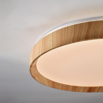 Aplique Plafon Bore Led Madera Control Remoto Dimerizable Vk