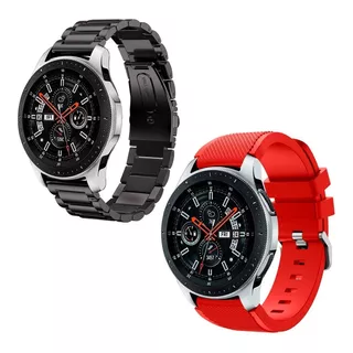 Combo Correa De Eslabon + Deportiva Para Galaxy Watch 46 Mm