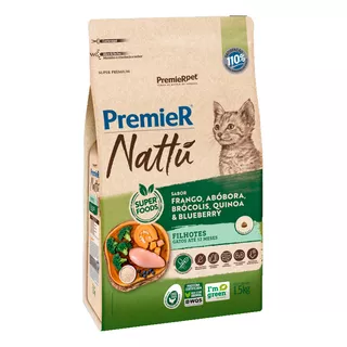 Ração Premier Nattu Para Gatos Filhotes Sabor Abóbora 1,5 Kg