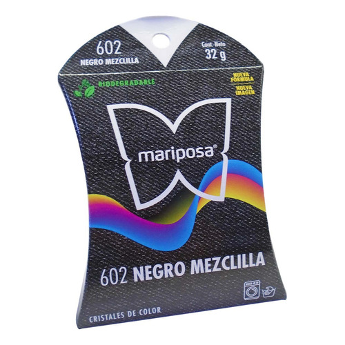 Colorante Para Telas Mariposa Cristales Con Fijador Colores Color Negro Mezclilla 602