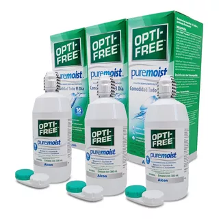 3 Pack Solución Lentes De Contacto Optifree Pure Moist 300ml