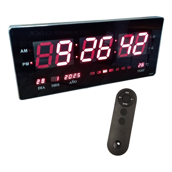 Reloj Digtal De Pared Con Cronometro Control Remoto