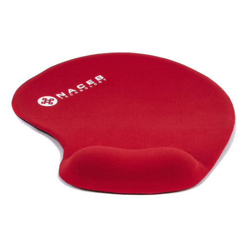 Naceb Tecnología MousePad con Soporte de Gel NA-549 Microfibra Lycra Elástica Color Rojo