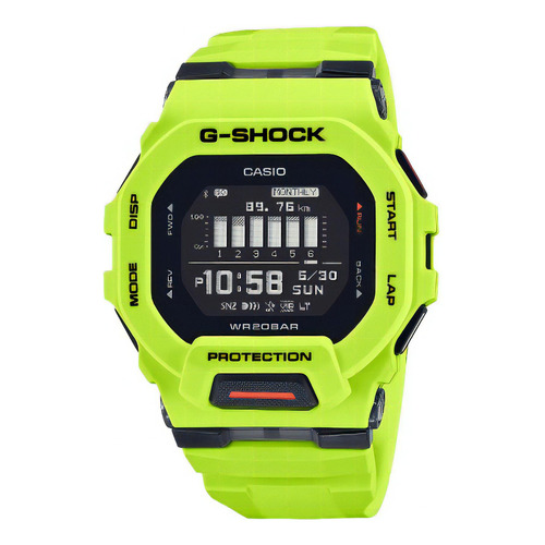 Reloj Casio G-shock Gbd-200-9dr Color de la correa Verde Viche Color del bisel Verde Viche Color del fondo Negro