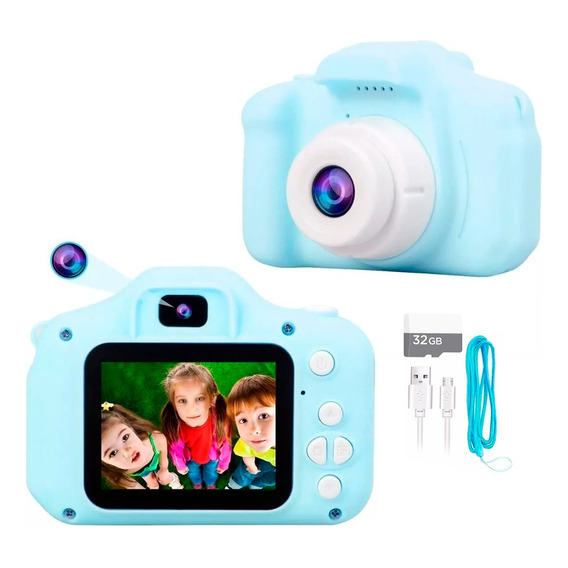 Camara Niños 1080p Fotos Video Juegos Recargable + Sd 32gb