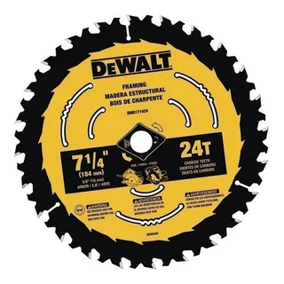 Hoja Sierra Circular Dewalt 184mm 24 Dts Dwa 171424 Framing