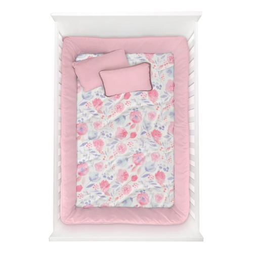 Cobertor Luxe Cuna Baby Inc Floral Color Rosa