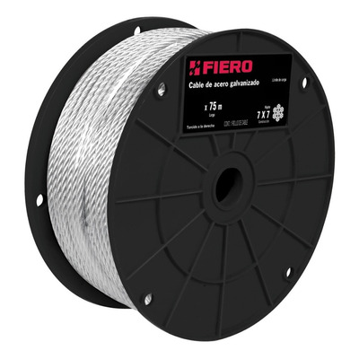 Linga Cable Acero 1/8''-3.1 Mm 75 Mt 7x7 Fiero Ferreplus